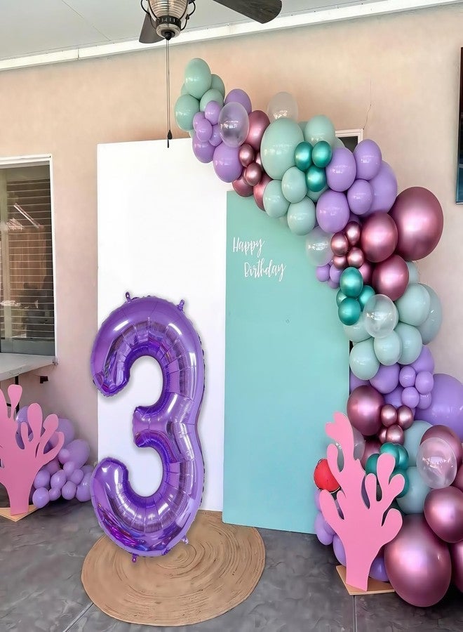 BBPOOL Purple 7 Balloon Number,40 Inch Number 7 Balloon Big Purple 7 Foil Mylar Helium Balloon for Birthday Party Decorations - Image 2